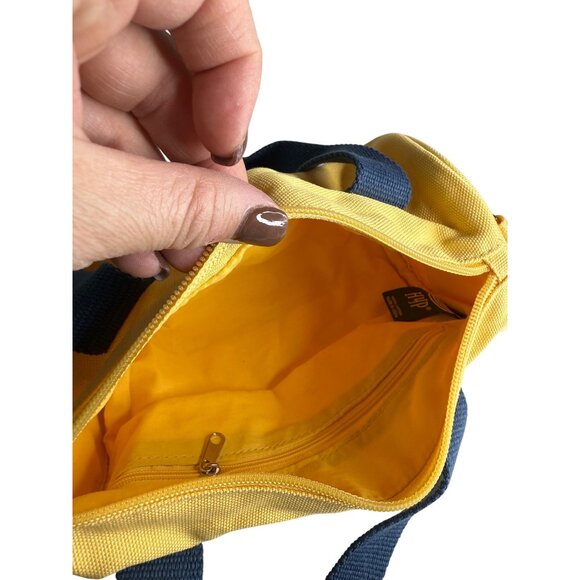 Y2K Mini Yellow Canvas Duffle Shoulder Bag 10" - Picture 5 of 7